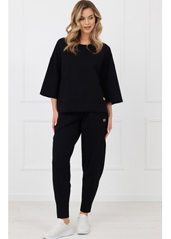 Bluzka damska z rękawem 3/4 czarna Kaori, Kolor czarny, Rozmiar S, Italian Fashion ze sklepu Intymna w kategorii Bluzki damskie - zdjęcie 189320624