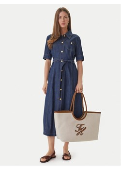 Torebka Tommy Hilfiger Th Elev Summ Maxi Tote Canvas AW0AW18629 Beżowy ze sklepu eobuwie.pl w kategorii Torby Shopper bag - zdjęcie 189320861