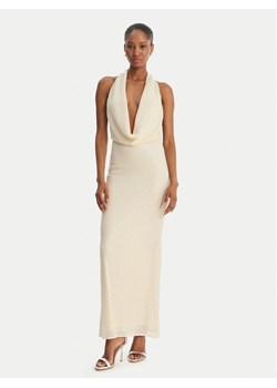 Bardot Sukienka wieczorowa Nola 59814DB2 Beżowy Slim Fit ze sklepu MODIVO w kategorii Sukienki - zdjęcie 189322760