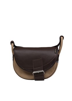 beżowa  damska torebka listonoszka skórzana na ramię Freshman Mini ze sklepu Słoń Torbalski w kategorii Listonoszki - zdjęcie 189323673