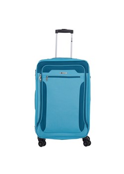 niebieska walizka średnia materiałowa miękka 70 cm z poszerzeniem ze sklepu Słoń Torbalski w kategorii Walizki - zdjęcie 189323732