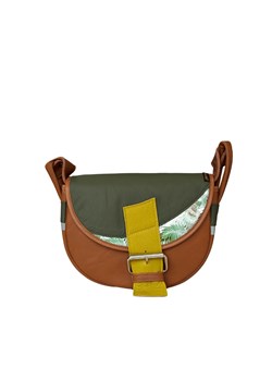 brązowo-zielona torebka listonoszka skórzana na ramię Freshman Mini ze sklepu Słoń Torbalski w kategorii Listonoszki - zdjęcie 189323810