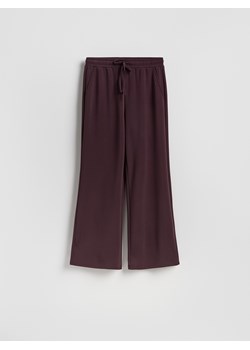 Reserved - Spodnie z szeroką nogawką - ciemnofioletowy ze sklepu Reserved w kategorii Spodnie damskie - zdjęcie 189324741