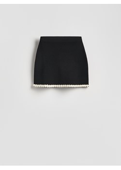 Reserved - Spódnica mini z dekoracyjnym wykończeniem - czarny ze sklepu Reserved w kategorii Spódnice - zdjęcie 189324812