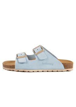 billowy Skórzane klapki w kolorze błękitnym ze sklepu Limango Polska w kategorii Klapki damskie - zdjęcie 189331212