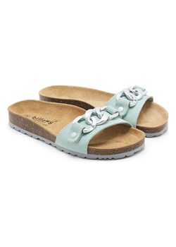 billowy Skórzane klapki w kolorze błękitnym ze sklepu Limango Polska w kategorii Klapki damskie - zdjęcie 189331634