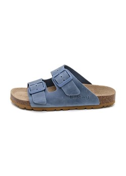 billowy Skórzane klapki w kolorze niebieskim ze sklepu Limango Polska w kategorii Kapcie dziecięce - zdjęcie 189331854