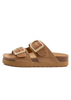 billowy Skórzane klapki w kolorze brązowym ze sklepu Limango Polska w kategorii Klapki damskie - zdjęcie 189332430