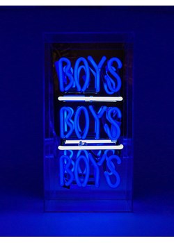 LOCOMOCEAN Lampa neonowa "Boys" w kolorze niebiesko-białym - 19 x 38 x 10,5 cm ze sklepu Limango Polska w kategorii Oświetlenie - zdjęcie 189339331