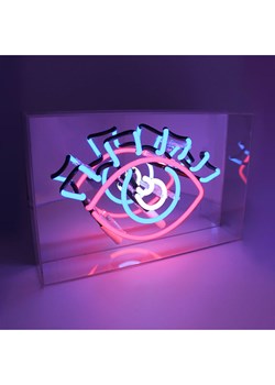 LOCOMOCEAN Lampa neonowa "Eye" w kolorze niebiesko-różowym - 38 x 19 x 10,5 cm ze sklepu Limango Polska w kategorii Oświetlenie - zdjęcie 189339382