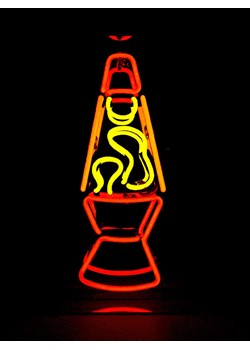 LOCOMOCEAN Lampa neonowa "Lava Lamp" w kolorze czerwono-żółtym - 19 x 38 x 10,5 cm ze sklepu Limango Polska w kategorii Oświetlenie - zdjęcie 189339431