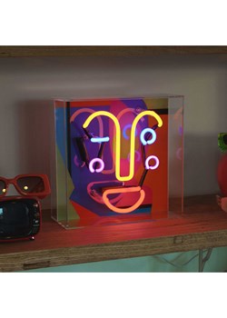 LOCOMOCEAN Lampa neonowa "Memphis Face" w różnych kolorach - 25 x 25 x 10,5 cm ze sklepu Limango Polska w kategorii Oświetlenie - zdjęcie 189339470