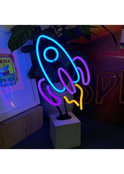 LOCOMOCEAN Dekoracyjna lampa LED "Rocket" w różnych kolorach - 20 x 37 x 9 cm ze sklepu Limango Polska w kategorii Oświetlenie - zdjęcie 189339701