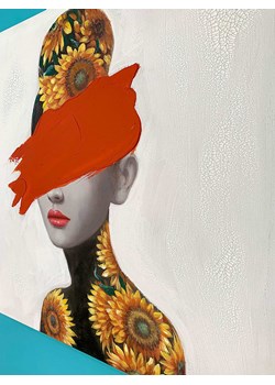 LOCOMOCEAN Obraz na płótnie "Sunflower Woman" - 80 x 80 cm ze sklepu Limango Polska w kategorii Obrazy - zdjęcie 189339722