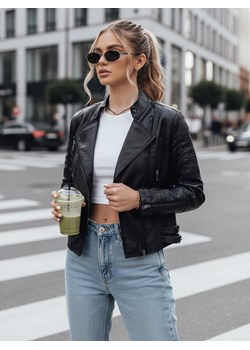 Kurtka skórzana damska ramoneska BAILO czarna Dstreet TY4196 ze sklepu DSTREET.PL w kategorii Kurtki damskie - zdjęcie 189340832