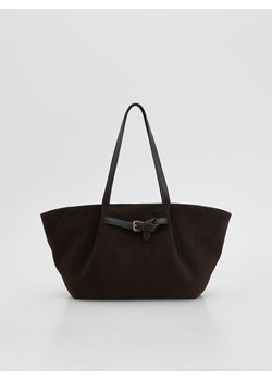 Reserved - Torebka shopper z imitacji zamszu - ciemnobrązowy ze sklepu Reserved w kategorii Torby Shopper bag - zdjęcie 189342103