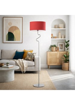 Nowoczesna lampa stojąca do sypialni z czerwonym abażurem MORONI ze sklepu Lysne w kategorii Lampy podłogowe - zdjęcie 189342630