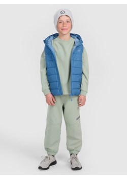 Chłopięce spodnie dresowe joggery 4F 4FJRAW25TTROM1605 - oliwkowe ze sklepu Sportstylestory.com w kategorii Spodnie chłopięce - zdjęcie 189342680