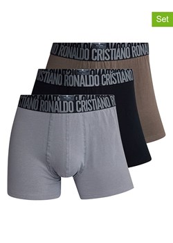 CR7 Bokserki (3 pary) w kolorze czarno-szaro-brązowym ze sklepu Limango Polska w kategorii Majtki męskie - zdjęcie 189343493