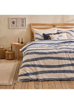 BELLA MAISON 3-częściowy komplet pościeli satynowej "Marine" w kolorze niebiesko-białym ze sklepu Limango Polska w kategorii Pościele - zdjęcie 189345270