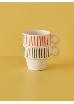 BELLA MAISON Filiżanki (2 szt.) w kolorze biało-niebiesko-czerwonym do kawy - 105 ml ze sklepu Limango Polska w kategorii Naczynia - zdjęcie 189345761