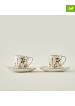 BELLA MAISON Filiżanki (2 szt.) "Flores" w kolorze białym do kawy ze sklepu Limango Polska w kategorii Dzbanki i zaparzacze - zdjęcie 189345772