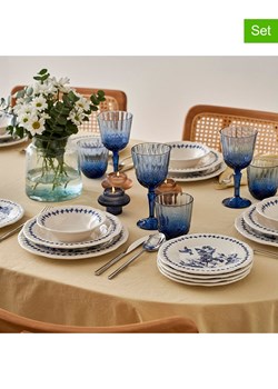 BELLA MAISON 24-częściowy zestaw talerzy "Vanessa" w kolorze niebiesko-białym ze sklepu Limango Polska w kategorii Naczynia - zdjęcie 189345931