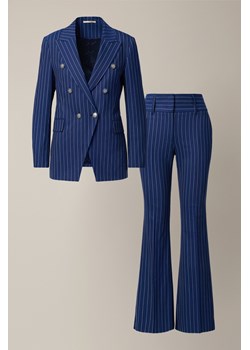 Garnitur Damski Granatowy z Wełną w Prążek z Dzwonami ze sklepu Lancerto S.A. w kategorii Komplety i garnitury damskie - zdjęcie 189346373