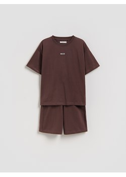 Reserved - Bawełniany komplet - ciemnobrązowy ze sklepu Reserved w kategorii T-shirty chłopięce - zdjęcie 189348042