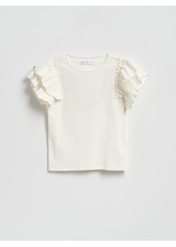 Reserved - Bluzka z falbanami - złamana biel ze sklepu Reserved w kategorii Bluzki dziewczęce - zdjęcie 189348052