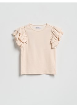 Reserved - Bluzka z falbanami - pastelowy róż ze sklepu Reserved w kategorii Bluzki dziewczęce - zdjęcie 189348054