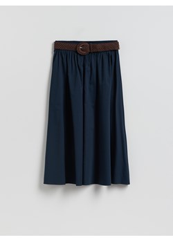 Reserved - Bawełniana spódnica z paskiem - granatowy ze sklepu Reserved w kategorii Spódnice - zdjęcie 189348103