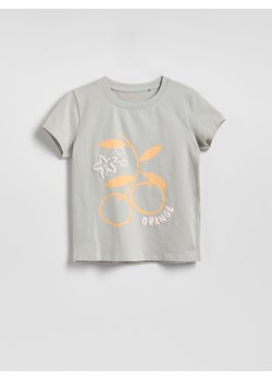 Reserved - T-shirt z nadrukiem - jasnoszary ze sklepu Reserved w kategorii Bluzki dziewczęce - zdjęcie 189348374