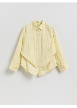 Reserved - Bawełniana koszula w paski - jasnożółty ze sklepu Reserved w kategorii Bluzki damskie - zdjęcie 189348443