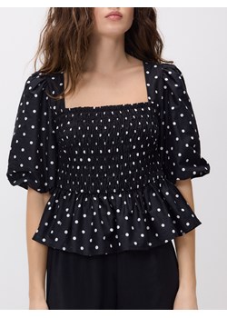 Reserved - Bluzka z bufiastymi rękawami - czarny ze sklepu Reserved w kategorii Bluzki damskie - zdjęcie 189348690