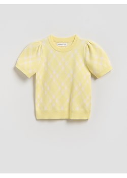 Reserved - Sweter z krótkim rękawem - jasnożółty ze sklepu Reserved w kategorii Swetry dziewczęce - zdjęcie 189348720