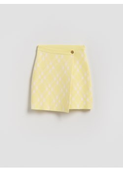 Reserved - Dzianinowa spódnica z wiskozą - jasnożółty ze sklepu Reserved w kategorii Swetry dziewczęce - zdjęcie 189348724
