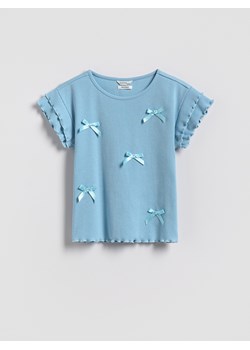 Reserved - Bluzka z kokardkami - jasnoniebieski ze sklepu Reserved w kategorii Bluzki dziewczęce - zdjęcie 189348770