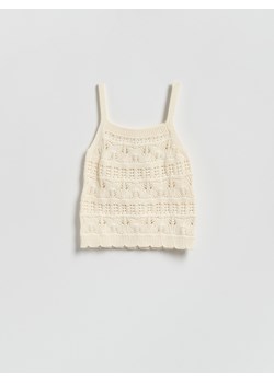 Reserved - Dzianinowy top - złamana biel ze sklepu Reserved w kategorii Swetry dziewczęce - zdjęcie 189348814