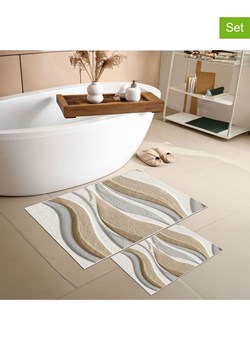 Elizabed Dywaniki łazienkowe (2 szt.) w kolorze beżowo-szarym ze sklepu Limango Polska w kategorii Akcesoria łazienkowe - zdjęcie 189349553