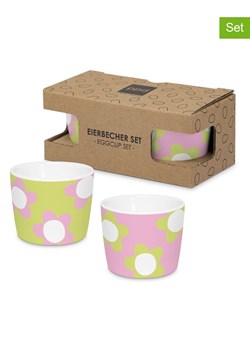 ppd Kieliszki (2 szt.) w kolorze jasnoróżowo-zielonym na jajka - wys. 4,8 x Ø 5cm ze sklepu Limango Polska w kategorii Naczynia - zdjęcie 189351913