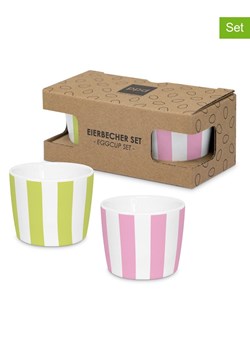 ppd Kieliszki (2 szt.) w kolorze jasnoróżowo-zielonym na jajka - wys. 4,8 x Ø 5cm ze sklepu Limango Polska w kategorii Naczynia - zdjęcie 189351921