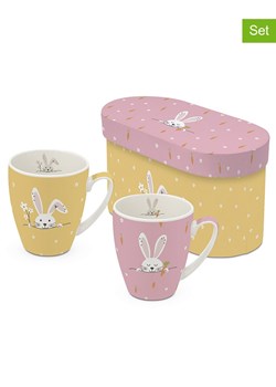 ppd Kubki jumbo (2 szt.) "Hello &amp; Easter" w kolorze jasnoróżowo-żółtym - 350 ml ze sklepu Limango Polska w kategorii Naczynia - zdjęcie 189351942