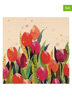 ppd Serwetki (40 szt.) "Tulip Splash" w kolorze beżowym ze wzorem ze sklepu Limango Polska w kategorii Akcesoria kuchenne - zdjęcie 189351951