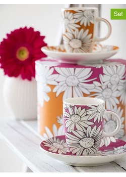 ppd Kubki (2 szt.) "Peggy" w kolorze różowo-pomarańczowym z podstawką - 100 ml ze sklepu Limango Polska w kategorii Naczynia - zdjęcie 189352070