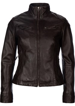 7eleven Skórzana kurtka "Sevia" w kolorze ciemnobrązowym ze sklepu Limango Polska w kategorii Kurtki damskie - zdjęcie 189352493