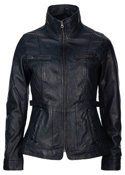 7eleven Skórzana kurtka "Sissy" w kolorze granatowym ze sklepu Limango Polska w kategorii Kurtki damskie - zdjęcie 189352510