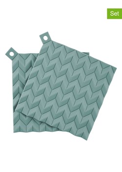RIG-TIG Łapki kuchenne (2 szt.) "Hold on" w kolorze zielonym - 20,5 x 20,5 cm ze sklepu Limango Polska w kategorii Tekstylia kuchenne - zdjęcie 189358100