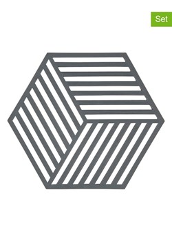 Zone Denmark Podkładki (2 szt.) "Hexagon" w kolorze szarym - 16 x 14 cm ze sklepu Limango Polska w kategorii Akcesoria kuchenne - zdjęcie 189358104