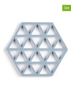 Zone Denmark Podkładki (2 szt.) "Triangles" w kolorze błękitnym - 16 x 14 cm ze sklepu Limango Polska w kategorii Akcesoria kuchenne - zdjęcie 189358233